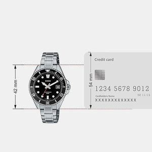 Enticer Men Quartz Black Dial Analog Stainless Steel Watch A2195