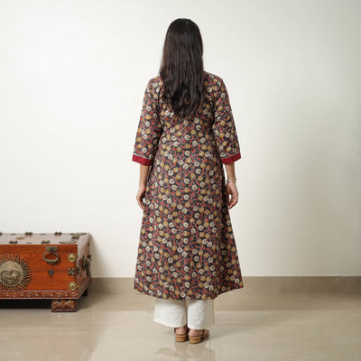 Black - Straight Cotton Kalamkari Kurta 05