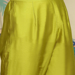 Yellow Floral Printed Straight Kurta With Trousers & Dupatta