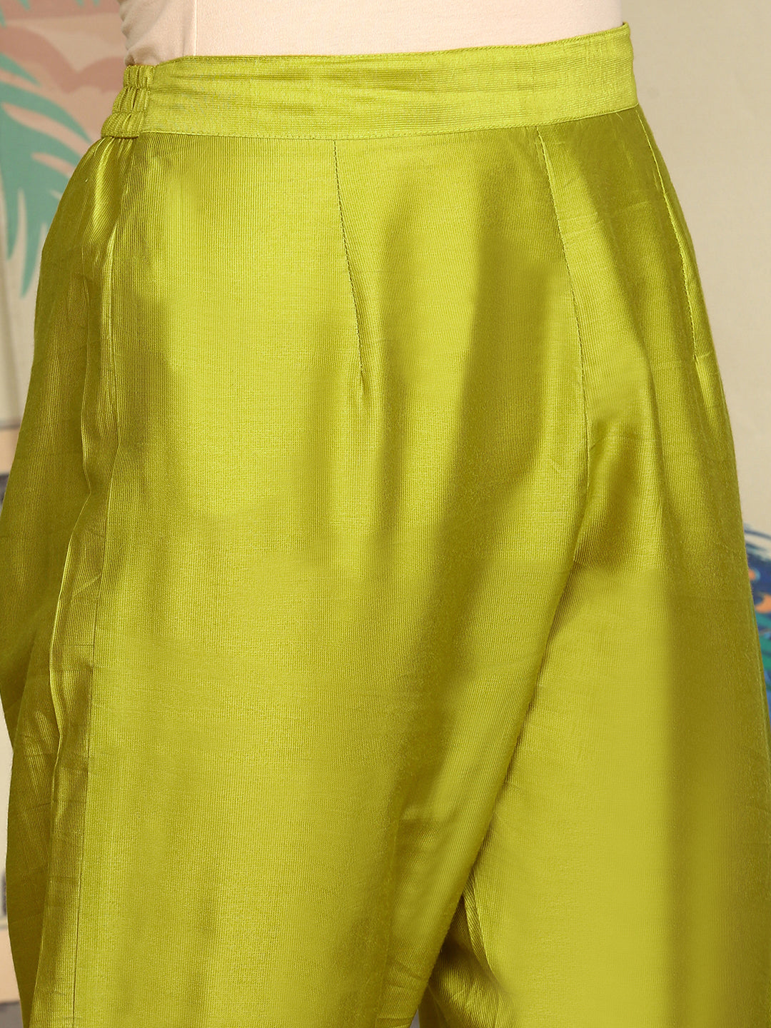 Yellow Floral Printed Straight Kurta With Trousers & Dupatta