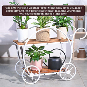 Flora on Wheels 2-Tier Plant Stand