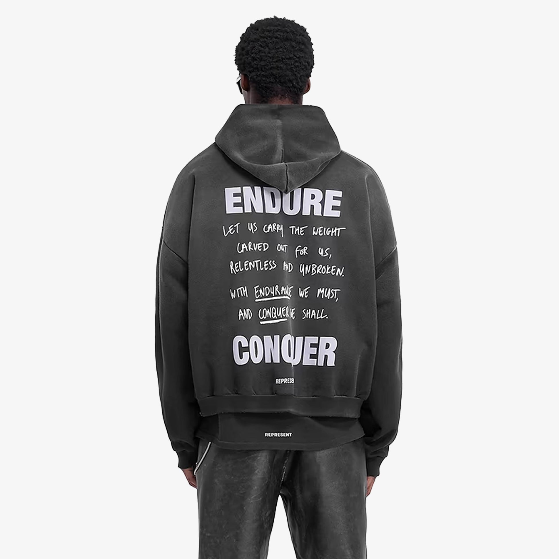 Represent | ATLAS HOODIE { STAINED BLACK
