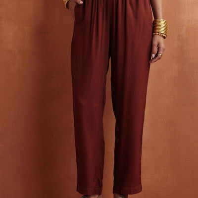 trueBrowns Cola Print Straight Kurta Set