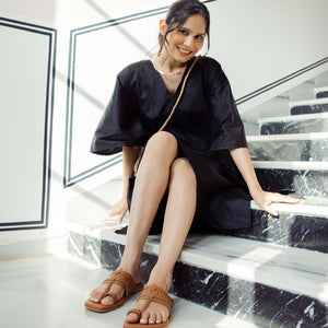 Burlywood Solid Kolha Flats