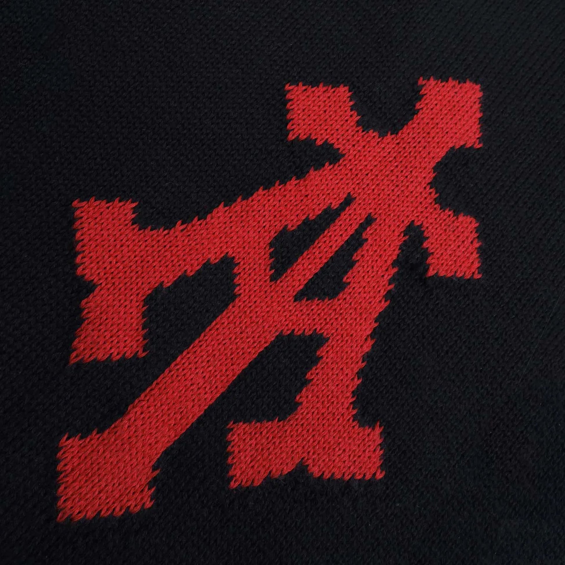 ALMOST GODS | ALPHA CROSS KNIT SWEATER { BLACK
