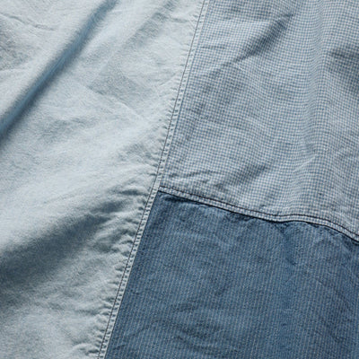 FDMTL | PATCHWORK S/S SHIRT 3YR WASH  { INDIGO
