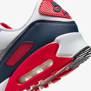 Nike | AIR MAX 90 { WHITE/COOL GREY-UNIVERSITY RED