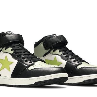 A Bathing Ape Block Sta Hi Black Lime