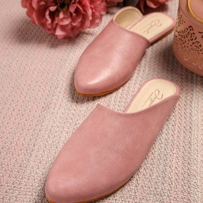 Cradle Pink Leather Mules