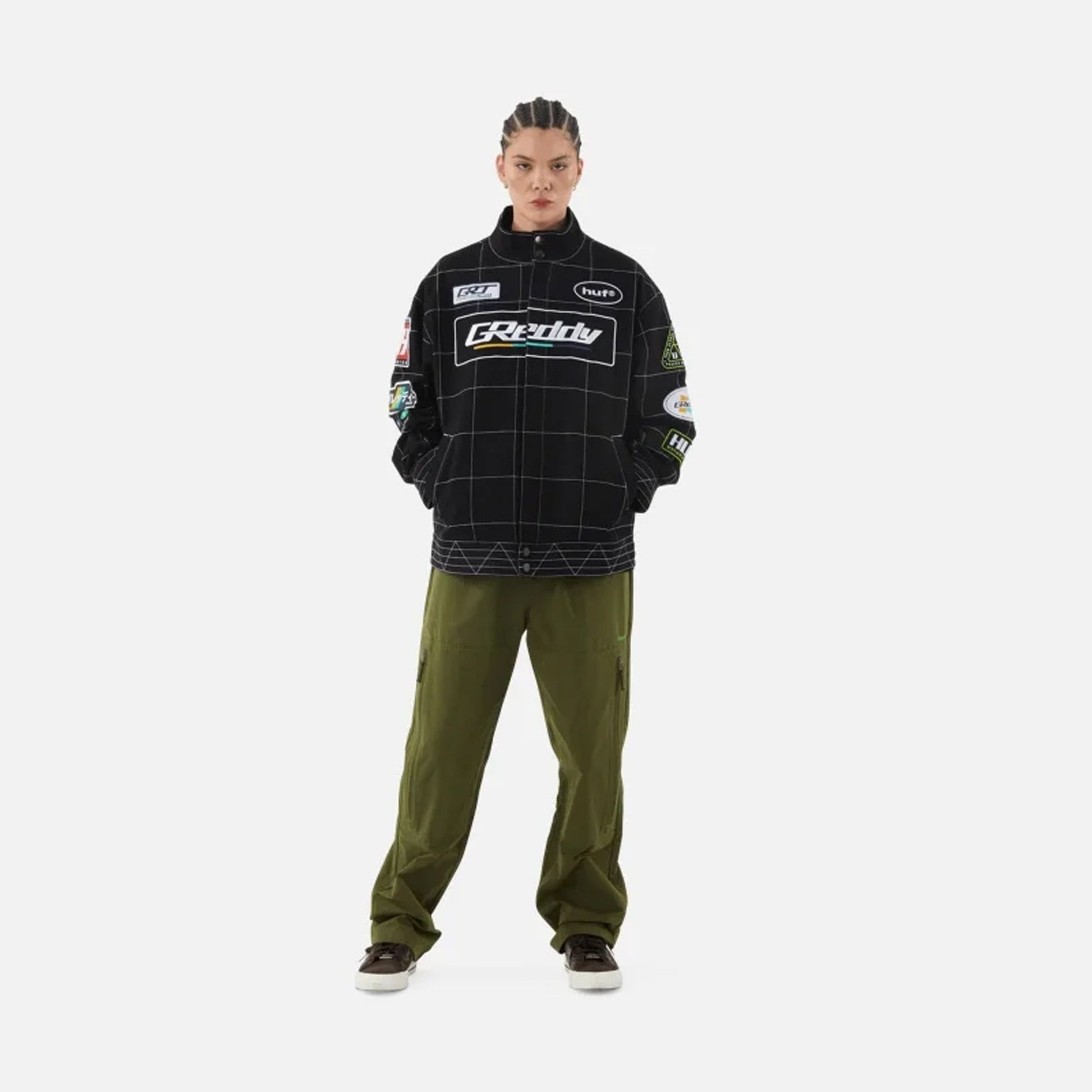 HUF | X GREDDY RACING TEAM JACKET  { BLACK/WHITE