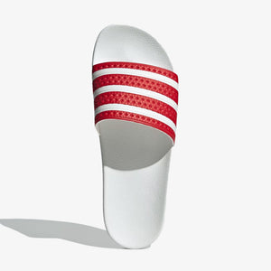 Adidas Originals | ADILETTE { BETTER SCARLET/WHITE
