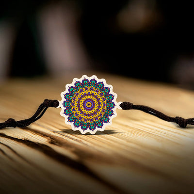 Mandala Wooden Special Rakhi for Brother