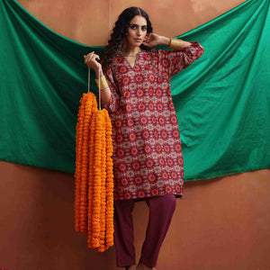 trueBrowns Beige Mandala Print Kurta Co-ord Set