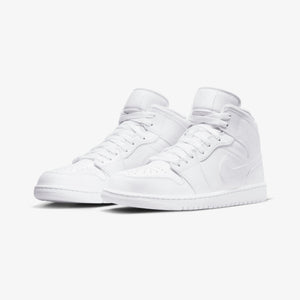 JORDAN | AIR JORDAN 1 MID { WHITE/WHITE-WHITE