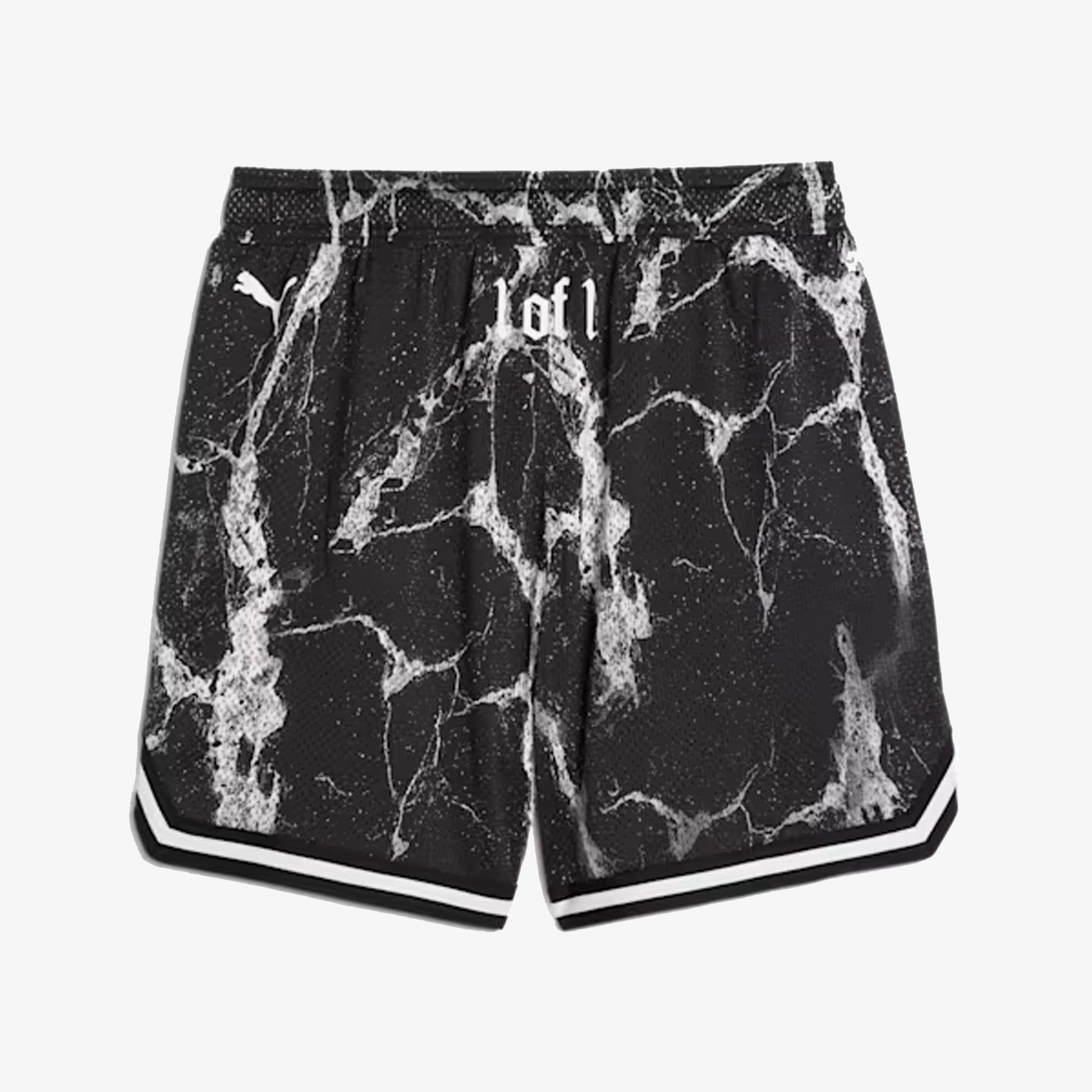 PUMA | HOOPS x LAFRANCE WRITTEN IN CHROME SHORTS { PUMA BLACK/WHITE