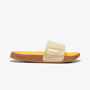 Puma | LEADCAT 2.0 PALERMO FOIL SLIDES { CREAMY VANILLA-PUMA GOLD-TANGERINE-GUM