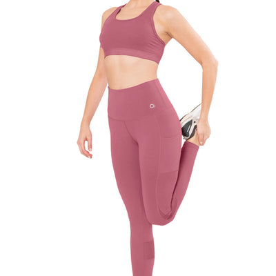 Flaunt Panelled High Rise Active Leggings - Heather Rose