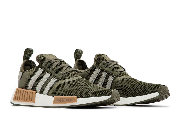 adidas NMD R1 Olive Strata Silver Pebble Cloud White