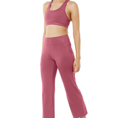 Flaunt Flared High Rise Travel Pants - Heather Rose