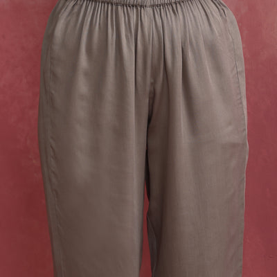 trueBrowns Grey High low Kurta Set