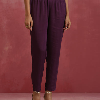 trueBrowns Pink Modal Boxpleat Kurta Set