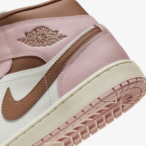 JORDAN | AIR JORDAN 1 MID { PINK OXFORD/ARCHAEO BROWN-SAIL