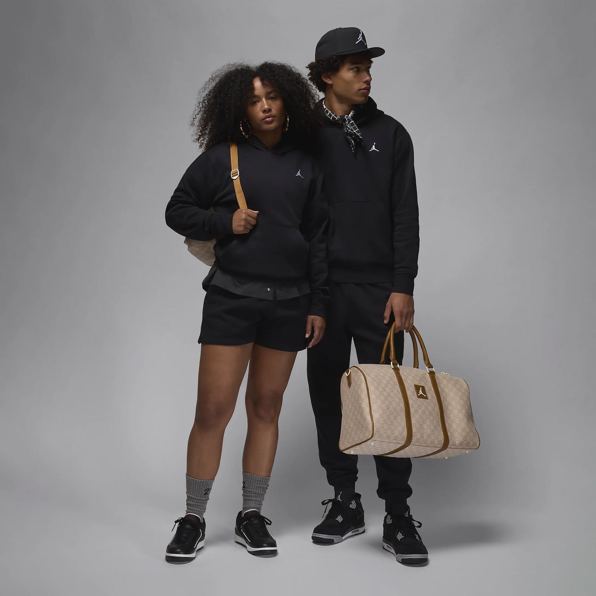 JORDAN | BROOKLYN FLEECE PULLOVER HOODIE { BLACK/WHITE