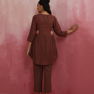 trueBrowns Brown Cotton Dobby Co-ord set