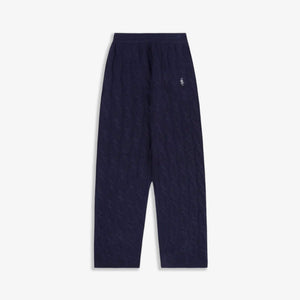 SPORTY & RICH | SRC CABLE-KNIT WOOL CASHMERE TROUSERS { NAVY