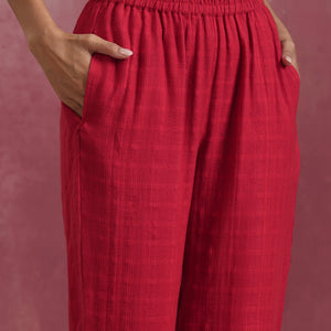 trueBrowns Red Cotton Dobby Co-ord set