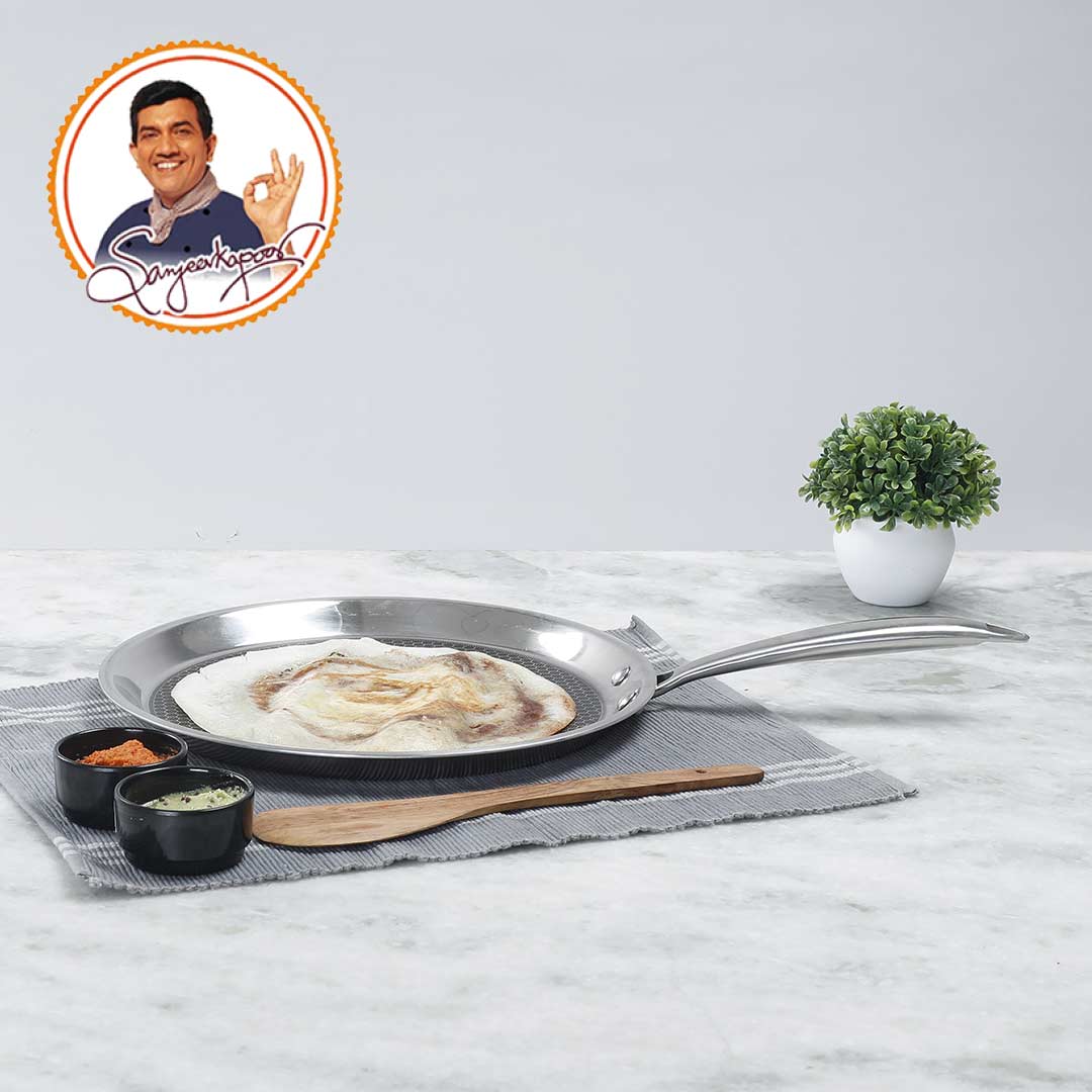 Wonderchef Renewed Stanton Stainless Steel 30 cm Nonstick Dosa Tawa