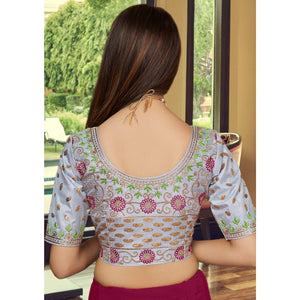 Dark Pink Sequins Embroidered Netted Lehenga Choli
