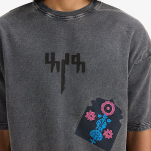 F A R A K | JAROKHA BLOCK PRINT T-SHIRT { GREY/GREY