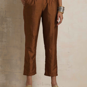 trueBrowns Brown Silk Angrakha Co-ord Set