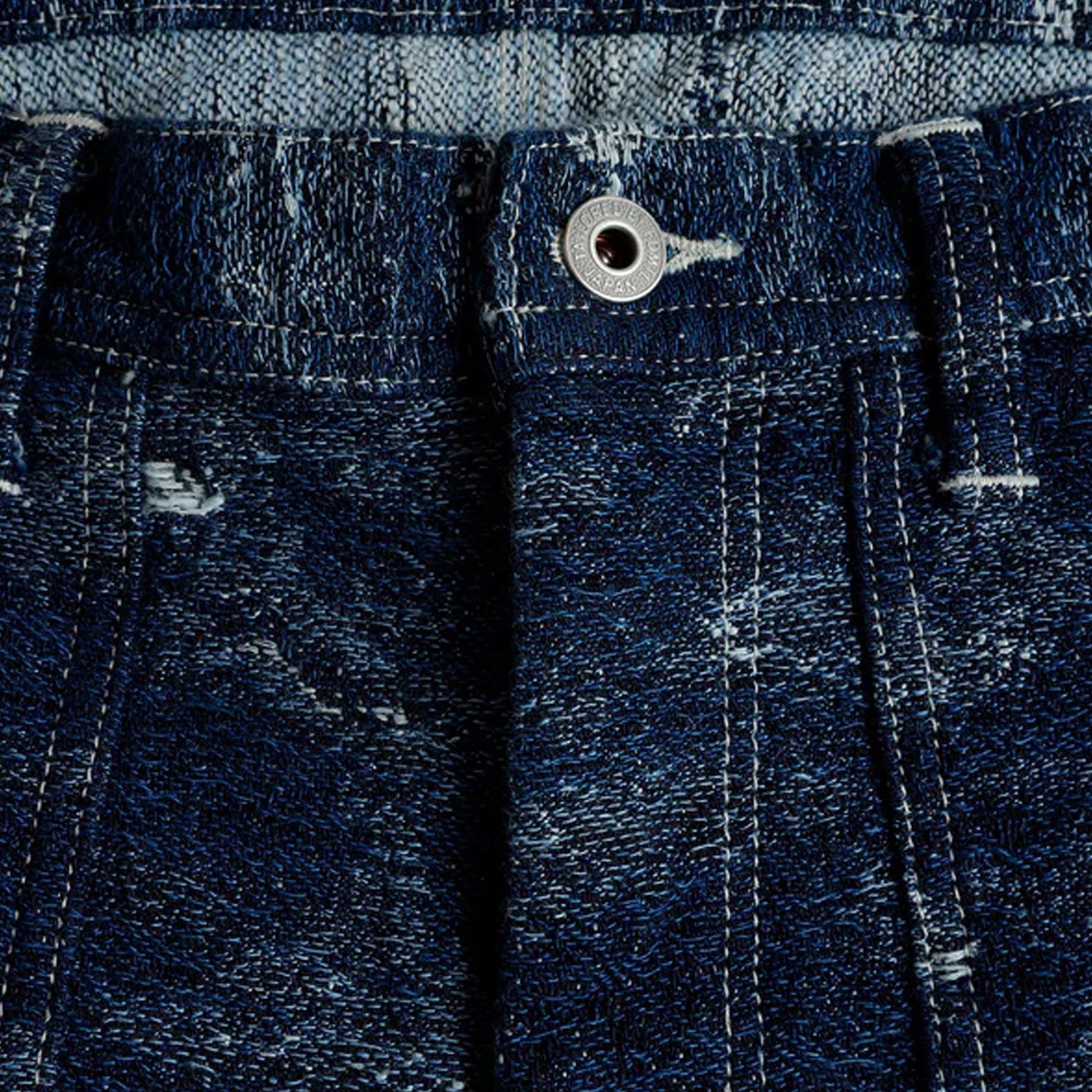 FDMTL | JACQUARD PAINTER PANTS RINSE { INDIGO