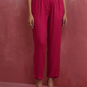 trueBrowns Magenta Highlow Modal Kurta Set