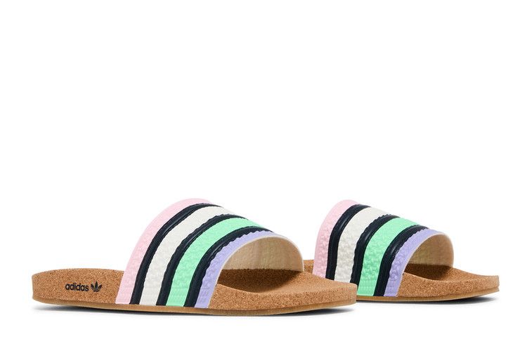 adidas Adilette Cork Slides Pulse Mint Legend Ink Light Purple