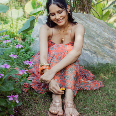 Rose Gold Solid Kolha Flats