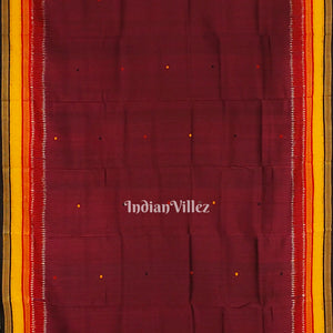 Wine Color Odisha Ikat Kathiphera Khandua Silk Saree