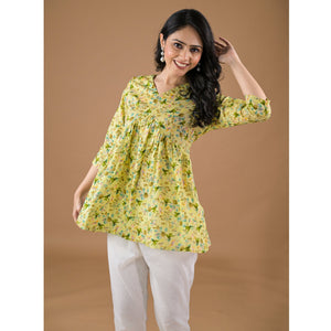 green-floral-printed-pure-cotton-a-line-top