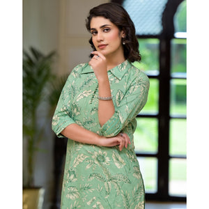 green-floral-printed-pure-cotton-co-ord-set