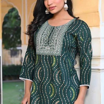 green-foil-printed-rayon-straight-kurti