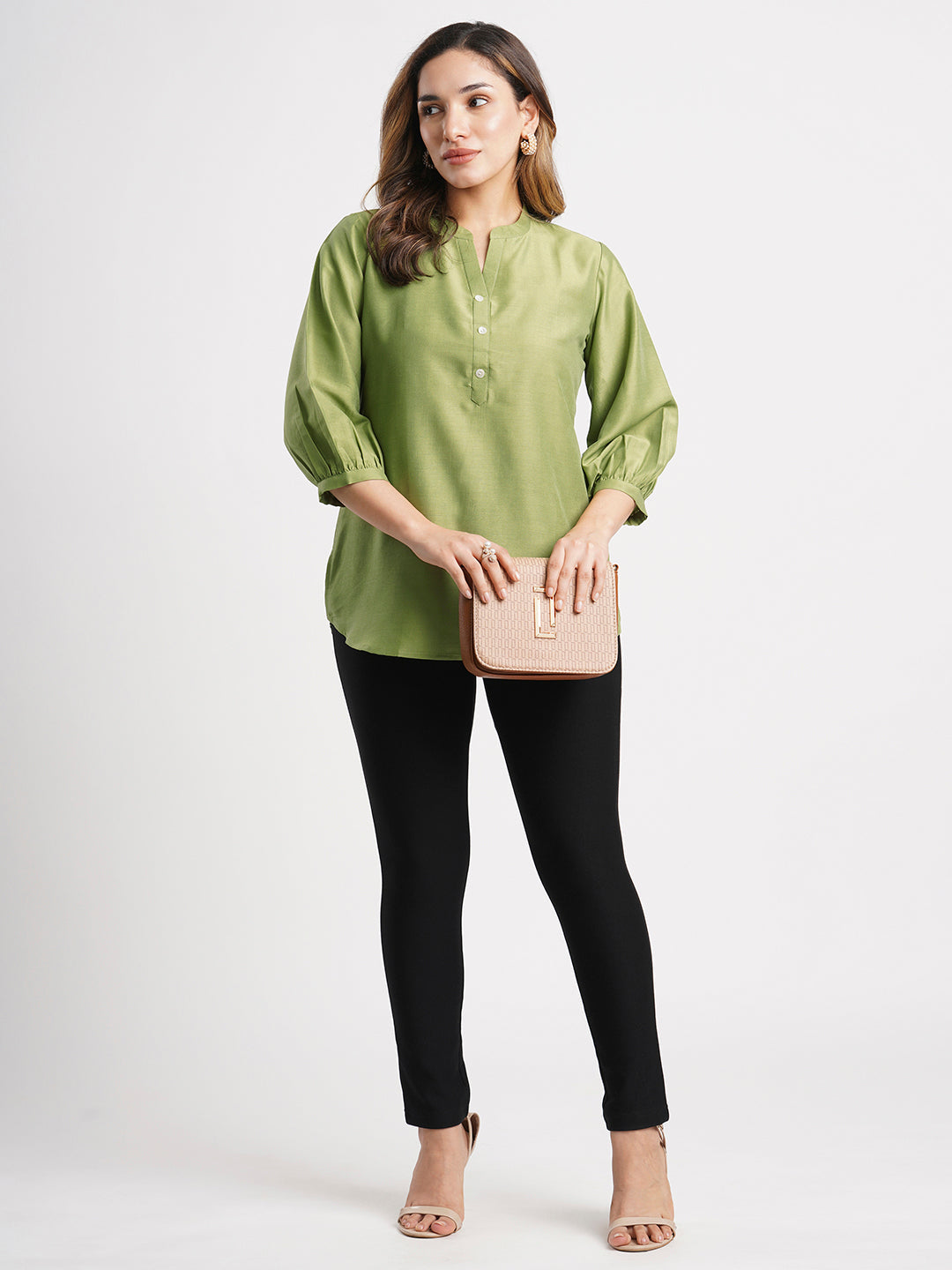 green-solid-poly-chinon-straight-top