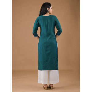 green-yoke-embroidered-pure-cotton-straight-kurti
