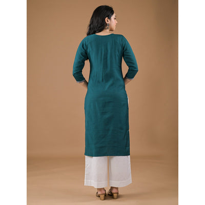 green-yoke-embroidered-pure-cotton-straight-kurti