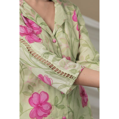 green-floral-printed-muslin-co-ord-set