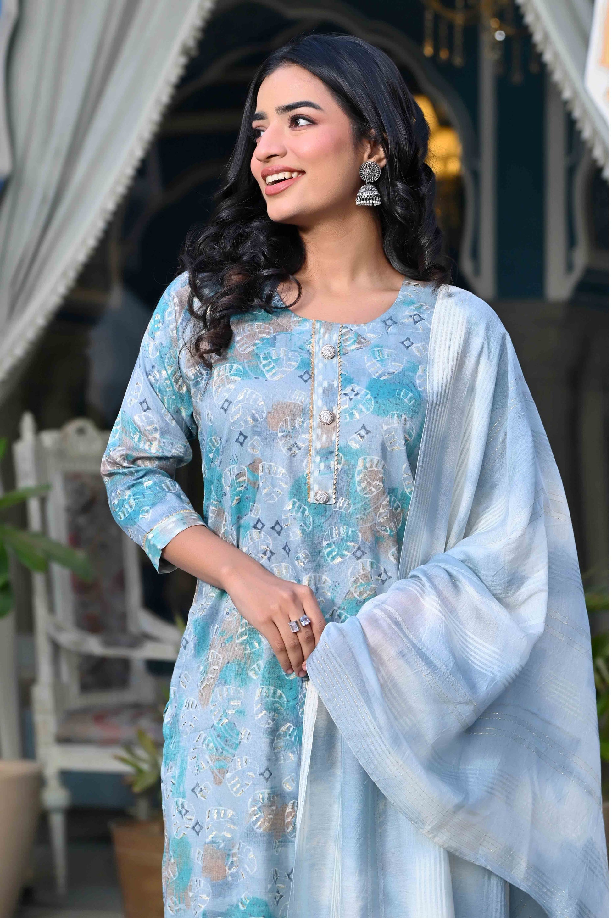 grey-turquoise-floral-foil-printed-rayon-salwar-suit