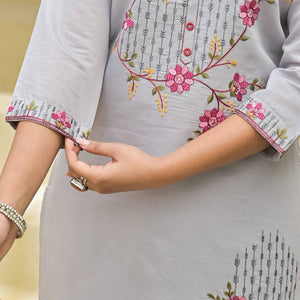 grey-floral-embroidered-chanderi-straight-kurti-with-handwork