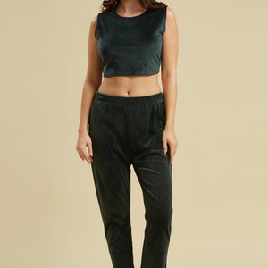 green-embroidered-velvet-front-slit-top-bottom-set