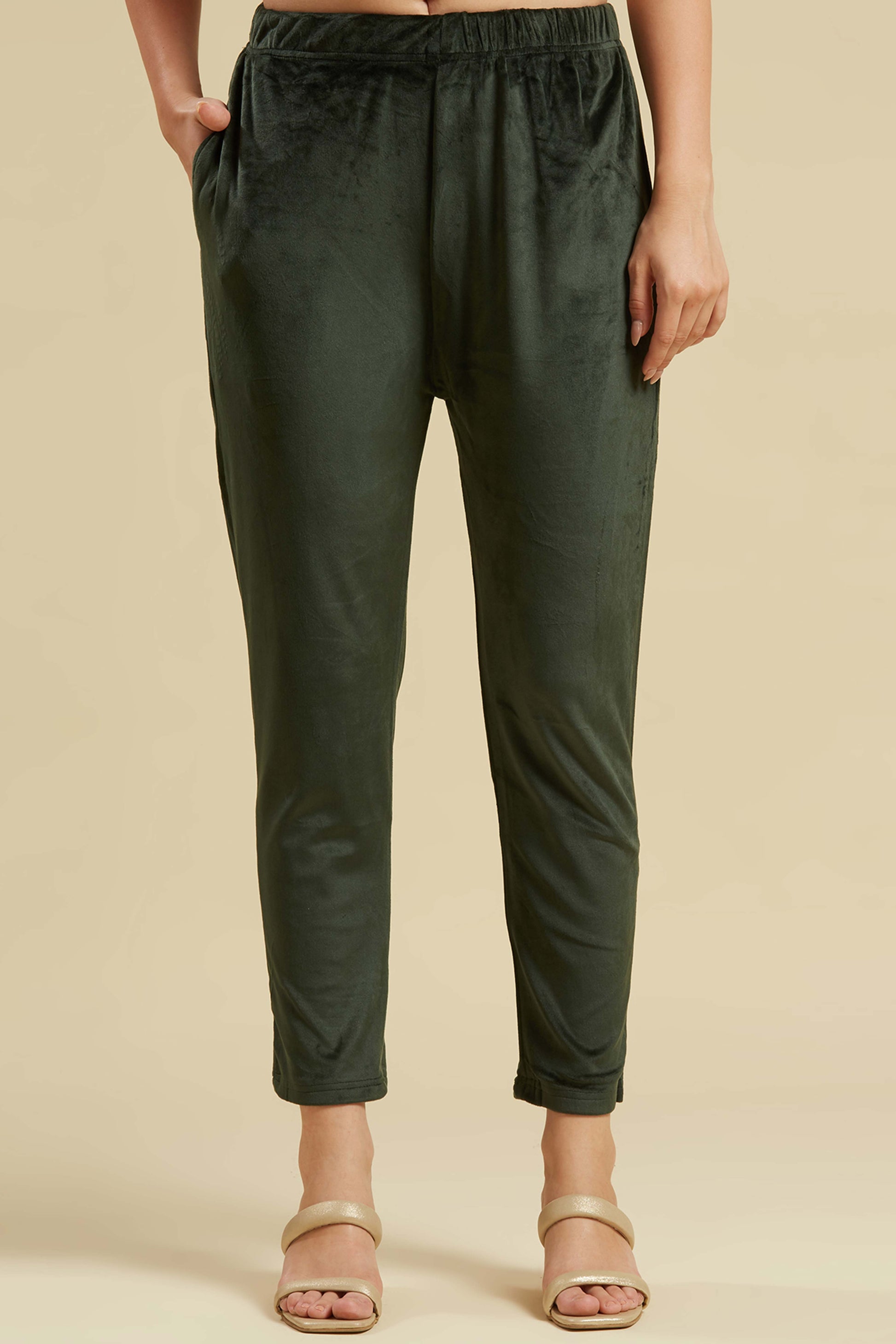 green-embroidered-velvet-straight-top-bottom-set